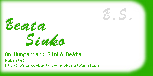 beata sinko business card